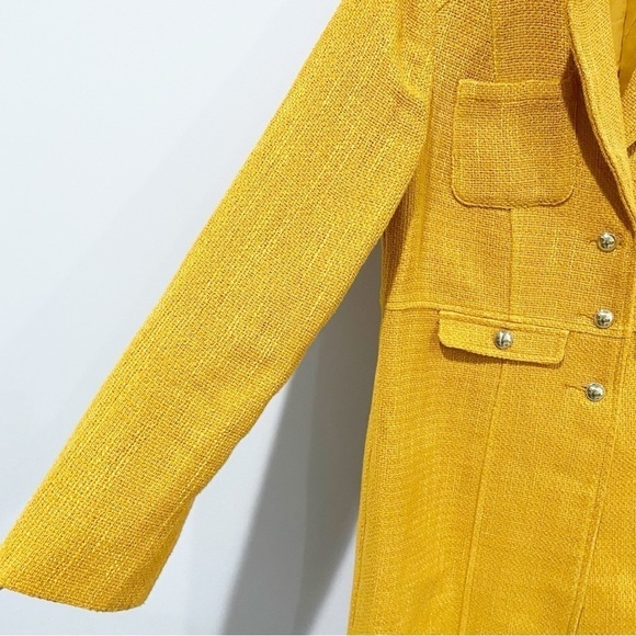 CHICO’S Modern Textured Topper Jacket Long Sleeve Yellow Gold Size 0 US 4 Small - Picture 4 of 12